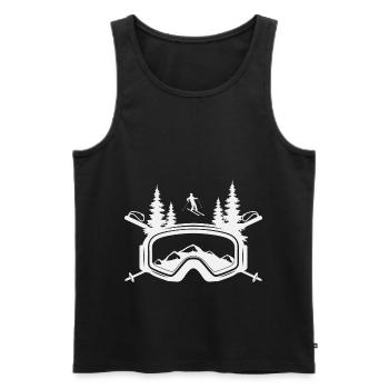 Skibrille - Wintersport Skipiste Urlaub Skifahrer - Männer Premium Bio Tank Top - Schwarz - Vorne - Michal (187cm)