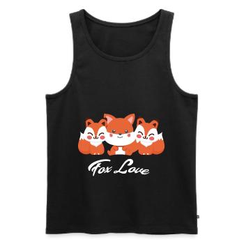 Fuchs - Männer Premium Bio Tank Top - Schwarz - Vorne - AI Model Male 178 light (178cm)