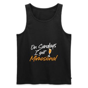 On Sunday I Get Mimosional Brunch Shirt - Männer Premium Bio Tank Top - Schwarz - Vorne - Michal (187cm)