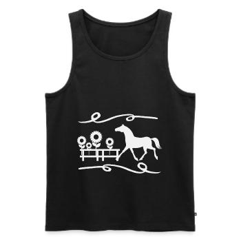Poulain de cheval Étalon Vacances équestres - Débardeur bio Premium Homme - noir - Devant - Michal (187cm)