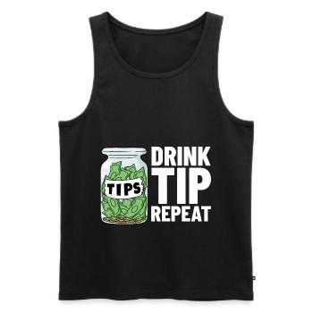 Barkeeper Trinkgeldgefäß Trinkgeld Kellner - Männer Premium Bio Tank Top - Schwarz - Vorne - AI Model Male 178 light (178cm)