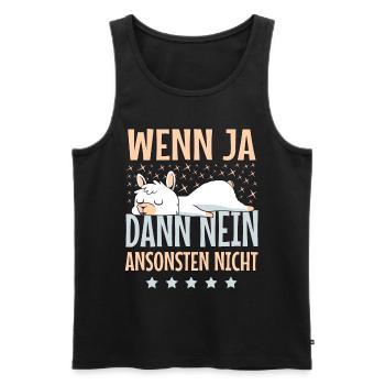 Süßes Lama Alpaka Morgenmuffel Langschläfer - Männer Premium Bio Tank Top - Schwarz - Vorne - Michal (187cm)
