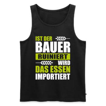 Landwirt Demonstration Bauer Protest Bauerndemo - Männer Premium Bio Tank Top - Schwarz - Vorne - Michal (187cm)