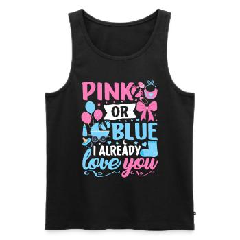 Rosa oder Blau Ich liebe dich schon Junge oder Mädchen - Männer Premium Bio Tank Top - Schwarz - Vorne - AI Model Male 178 light (178cm)