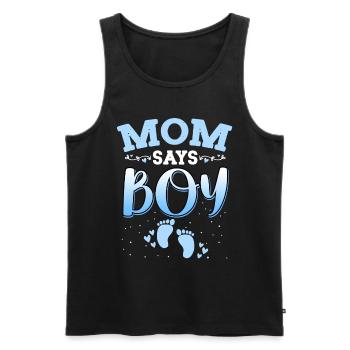 Mom Says Girl Gender Reveal Newborn Girl Baby - Men's Premium Organic Tank Top - black - Front - Michal (187cm)