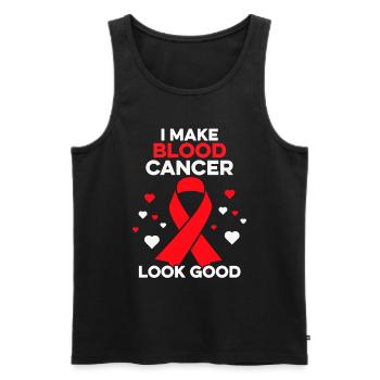 Je fais bien paraître le cancer du sang Cancer du sang drôle - Débardeur bio Premium Homme - noir - Devant - Michal (187cm)