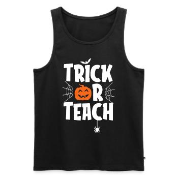 Trick or Teach Shirt Funny Women Teacher - Men's Premium Organic Tank Top - black - Front - Michal (187cm)
