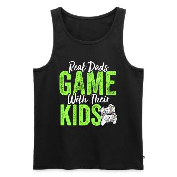 Funny Gamer Dad Son Daughter Tee - Video Gaming - Men's Premium Organic Tank Top - black - Front - Michal (187cm)