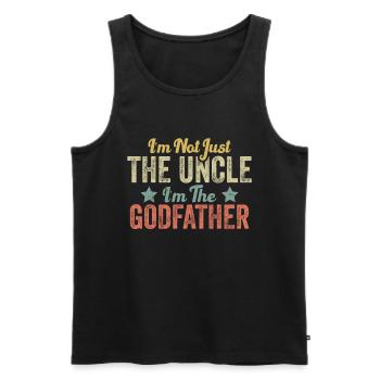 Ich bin nicht nur der Onkel Ich bin der Pate Vintage - Männer Premium Bio Tank Top - Schwarz - Vorne - Michal (187cm)