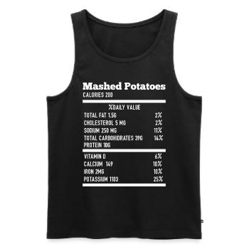 Thanksgiving Nutrition Purée de pommes de terre Nourriture amusante - Débardeur bio Premium Homme - noir - Devant - Michal (187cm)