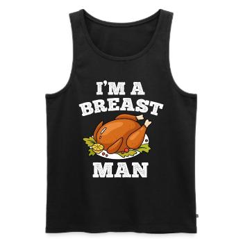 I'm a Breast Man Funny Thanksgiving Gifts Turkey - Men's Premium Organic Tank Top - black - Front - Michal (187cm)