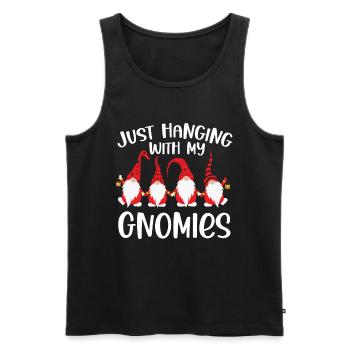 Hanging with My Gnomies Funny Christmas Gnomes - Men's Premium Organic Tank Top - black - Front - Michal (187cm)