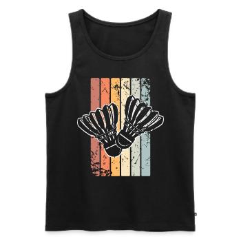 Badminton Federball - Men's Premium Organic Tank Top - black - Front - Michal (187cm)