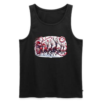Fröhlicher Santa Claus zu Weihnachten - Männer Premium Bio Tank Top - Schwarz - Vorne - Michal (187cm)
