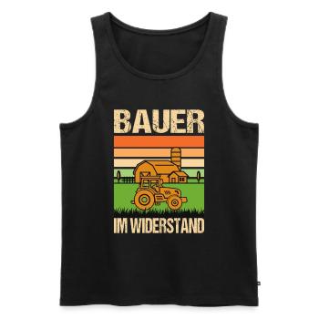 Bauer Im Widerstand Landwirt Protest Demonstration - Männer Premium Bio Tank Top - Schwarz - Vorne - Michal (187cm)