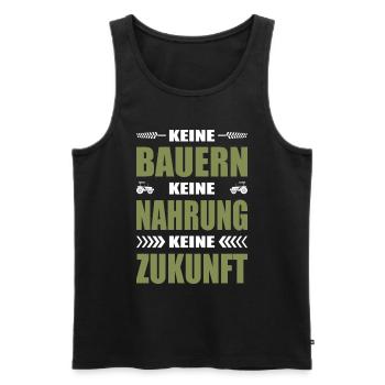Landwirt Keine Bauern Keine Nahrung Keine Zukunft - Männer Premium Bio Tank Top - Schwarz - Vorne - Michal (187cm)