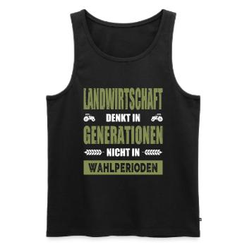 Bauernprotest Landwirtschaft Denkt In Generationen - Männer Premium Bio Tank Top - Schwarz - Vorne - AI Model Male 178 light (178cm)