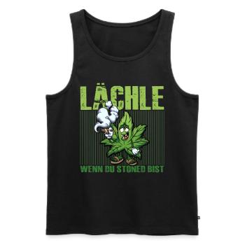 Lächle Wenn Du Stoned Bist Cannabis Kiffer Hanf - Männer Premium Bio Tank Top - Schwarz - Vorne - Michal (187cm)