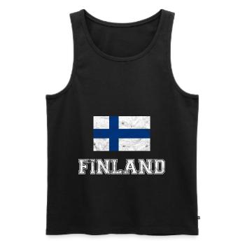 Finland Flag Helsinki Suomi Gift - Men's Premium Organic Tank Top - black - Front - Michal (187cm)