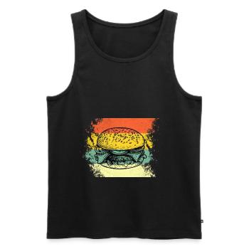 Burger Fast Food Retro Vintage USA - Débardeur bio Premium Homme - noir - Devant - Michal (187cm)