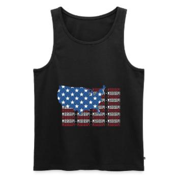 American FLAG MISSISSIPI city - Patriotic Gift - Men's Premium Organic Tank Top - black - Front - Michal (187cm)
