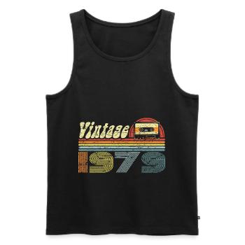 Vintage 1979 Cassette Mixtape - 42e anniversaire - Débardeur bio Premium Homme - noir - Devant - Michal (187cm)