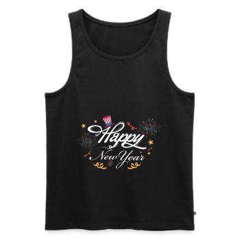 Happy New Year - Männer Premium Bio Tank Top - Schwarz - Vorne - Michal (187cm)