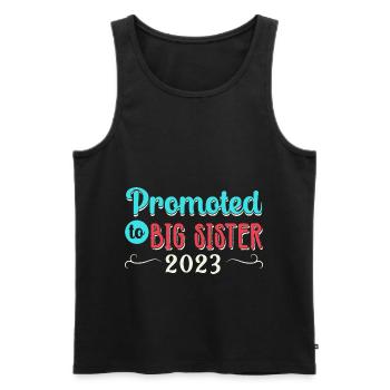 Zur großen Schwester befördert 2023 Große Schweste - Männer Premium Bio Tank Top - Schwarz - Vorne - Michal (187cm)