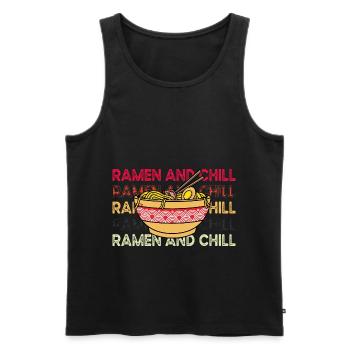 Ramen and Chill - Männer Premium Bio Tank Top - Schwarz - Vorne - Michal (187cm)