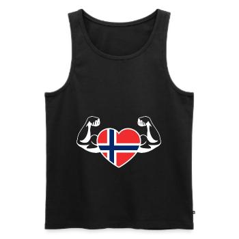 Norwegen Flagge Norge Wikinger Oslo Geschenk - Männer Premium Bio Tank Top - Schwarz - Vorne - AI Model Male 178 light (178cm)