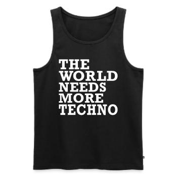 Electro Techno EDM Raver Festival Dubstep Idee - Männer Premium Bio Tank Top - Schwarz - Vorne - AI Model Male 178 light (178cm)