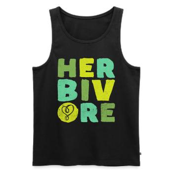 Vegan Vegetarian Vegan Vegetarian Animal welfare - Men's Premium Organic Tank Top - black - Front - Michal (187cm)