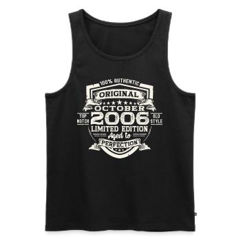 Original October 2006 16th Birthday Gift Cool - Men's Premium Organic Tank Top - black - Front - Michal (187cm)