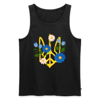Soutenez l’Ukraine, la paix et non la guerre - Débardeur bio Premium Homme - noir - Devant - Michal (187cm)