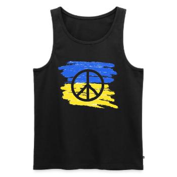 Soutenez l’Ukraine, la paix et non la guerre - Débardeur bio Premium Homme - noir - Devant - Michal (187cm)