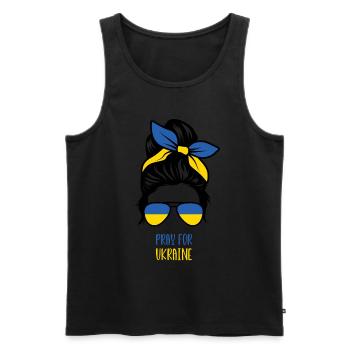 Soutenez l’Ukraine, la paix et non la guerre - Débardeur bio Premium Homme - noir - Devant - Michal (187cm)
