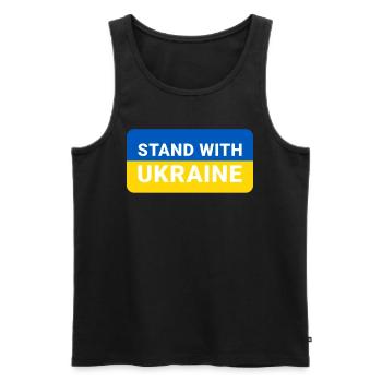 Soutenez l’Ukraine, la paix et non la guerre - Débardeur bio Premium Homme - noir - Devant - Michal (187cm)