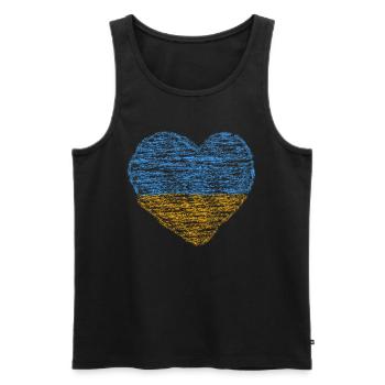 Stand with Ukraine Peace No War - Männer Premium Bio Tank Top - Schwarz - Vorne - Michal (187cm)