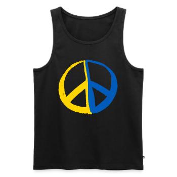 Soutenez l’Ukraine, la paix et non la guerre - Débardeur bio Premium Homme - noir - Devant - Michal (187cm)