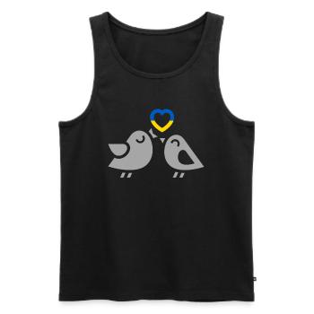 Stand with Ukraine Peace No War - Männer Premium Bio Tank Top - Schwarz - Vorne - Michal (187cm)