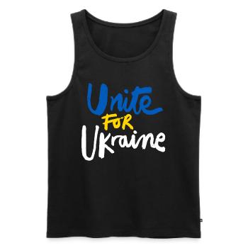 Soutenez l’Ukraine, la paix et non la guerre - Débardeur bio Premium Homme - noir - Devant - AI Model Male 178 light (178cm)