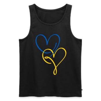 Stand with Ukraine Peace No War - Männer Premium Bio Tank Top - Schwarz - Vorne - Michal (187cm)