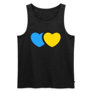Soutenez l’Ukraine, la paix et non la guerre - Débardeur bio Premium Homme - noir - Devant - Michal (187cm)