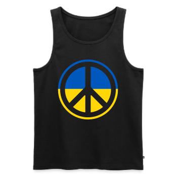 Soutenez l’Ukraine, la paix et non la guerre - Débardeur bio Premium Homme - noir - Devant - Michal (187cm)