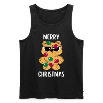 Joyeux Noël Drôle de Chemise de Noël - Débardeur bio Premium Homme - noir - Devant - Michal (187cm)
