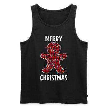 Joyeux Noël Drôle de Chemise de Noël - Débardeur bio Premium Homme - noir - Devant - Michal (187cm)