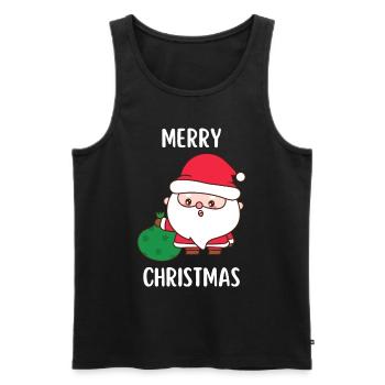 Joyeux Noël Drôle de Chemise de Noël - Débardeur bio Premium Homme - noir - Devant - Michal (187cm)