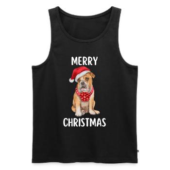 Joyeux Noël Drôle de Chemise de Noël - Débardeur bio Premium Homme - noir - Devant - Michal (187cm)