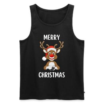 Joyeux Noël Drôle de Chemise de Noël - Débardeur bio Premium Homme - noir - Devant - Michal (187cm)
