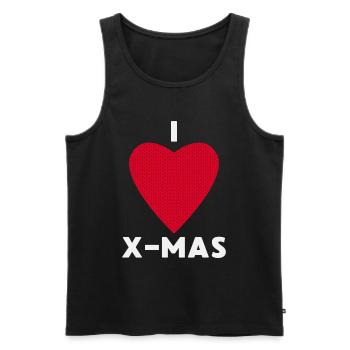 J’adore Noël Noël Cœur tricoté - Débardeur bio Premium Homme - noir - Devant - Michal (187cm)